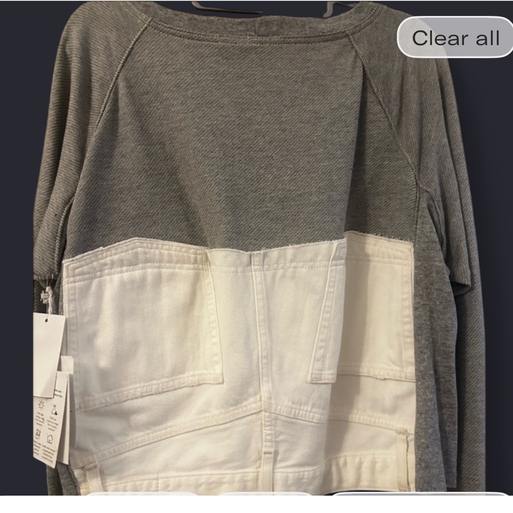 ETICA Gray and White Women's Denim Sweatshirt - Picture 3 of 3